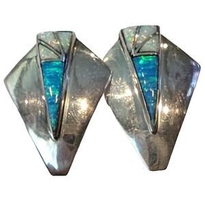 Vintage Silver and Blue Earrings